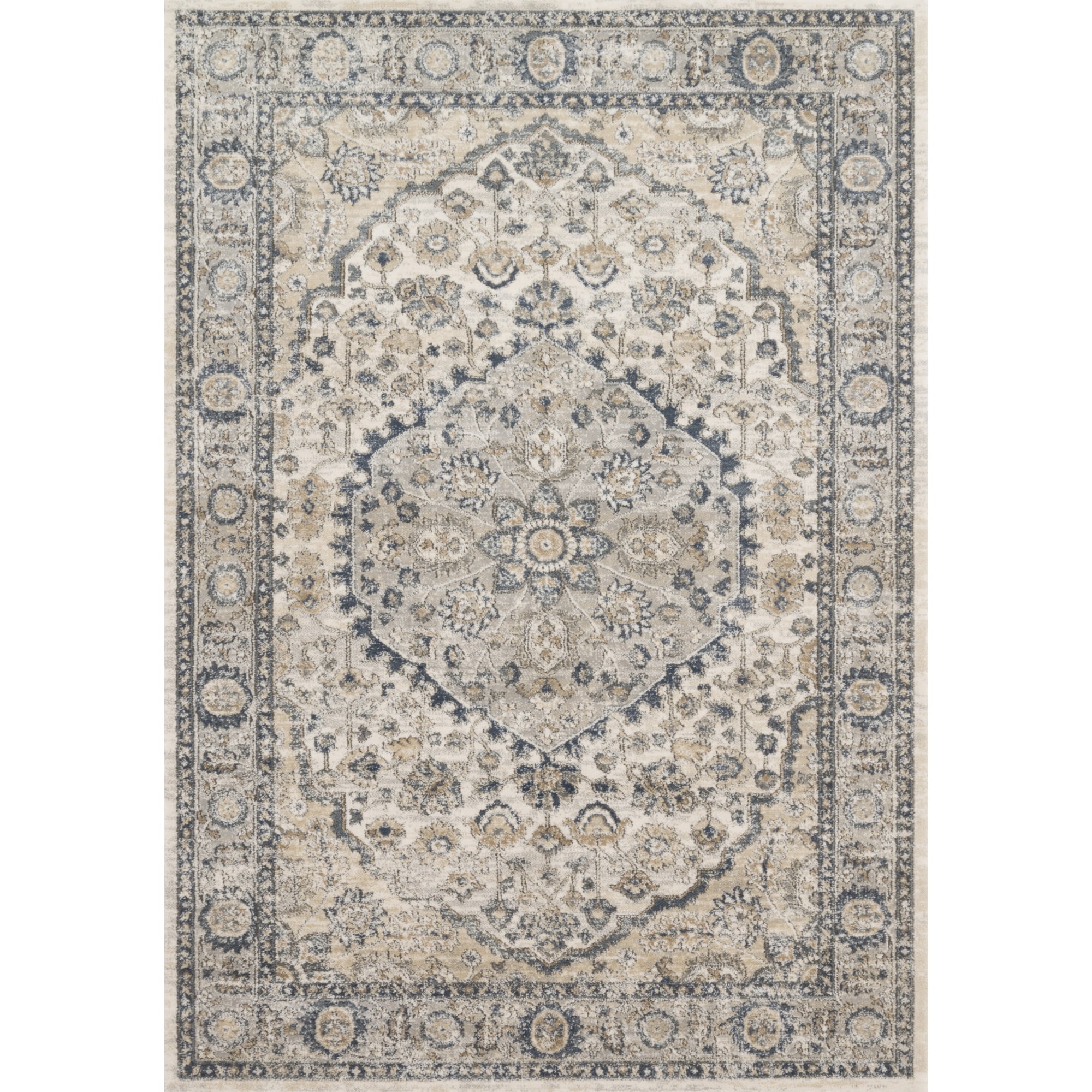 Loloi Teagan Natural / Lt. Grey 5'-3" x 7'-6" Area Rug