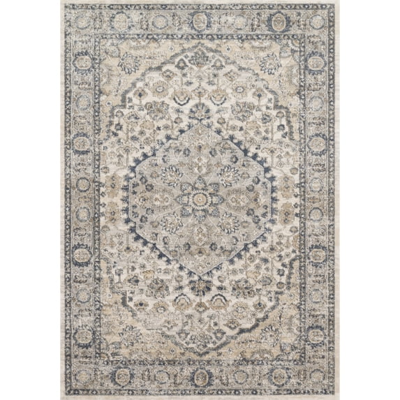Loloi Teagan Natural / Lt. Grey 5'-3" x 7'-6" Area Rug