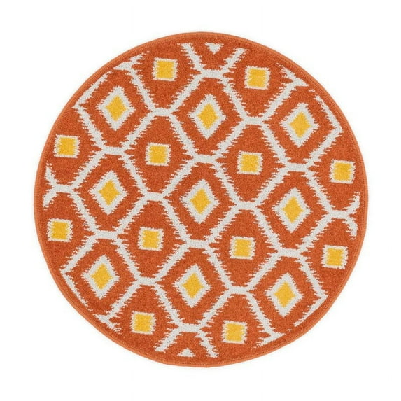 Terrace Orange / Lemon Contemporary Area Rug