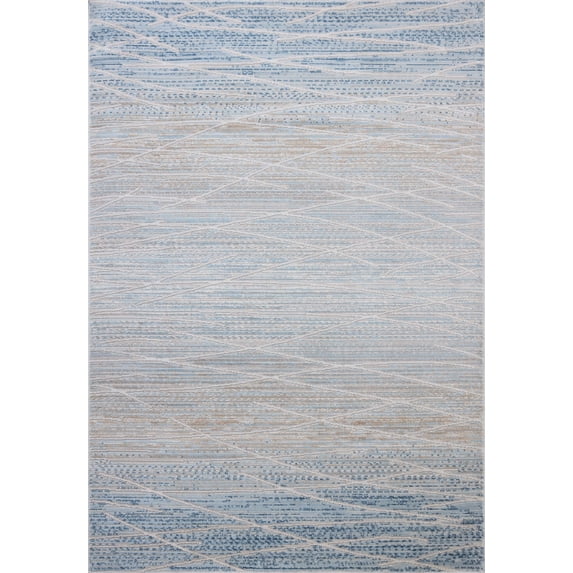 Loloi Townes Natural / Sky 18" x 18" Sample Rug