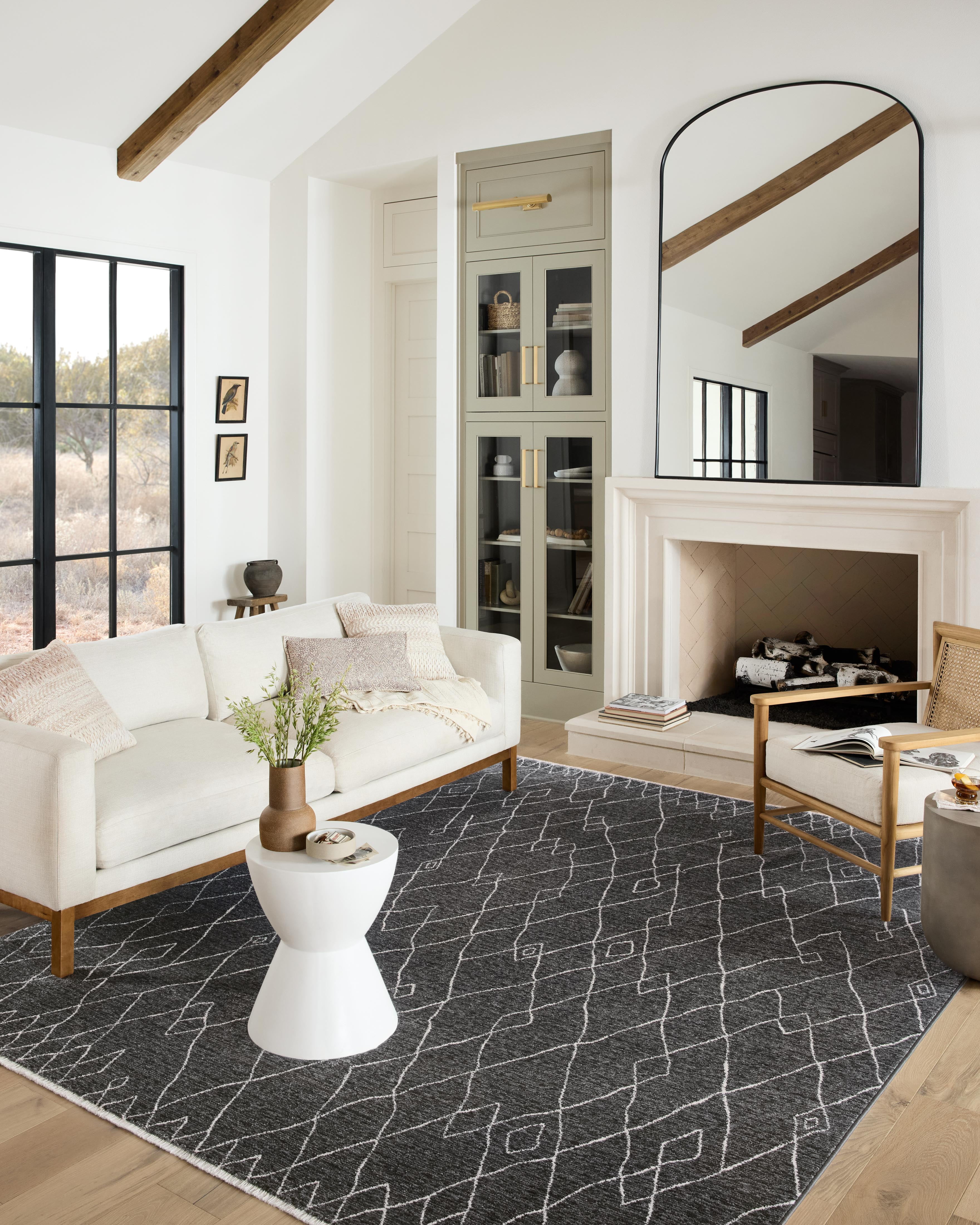 Charcoal and Dove Moroccan Runner Rug, 12' x 3'