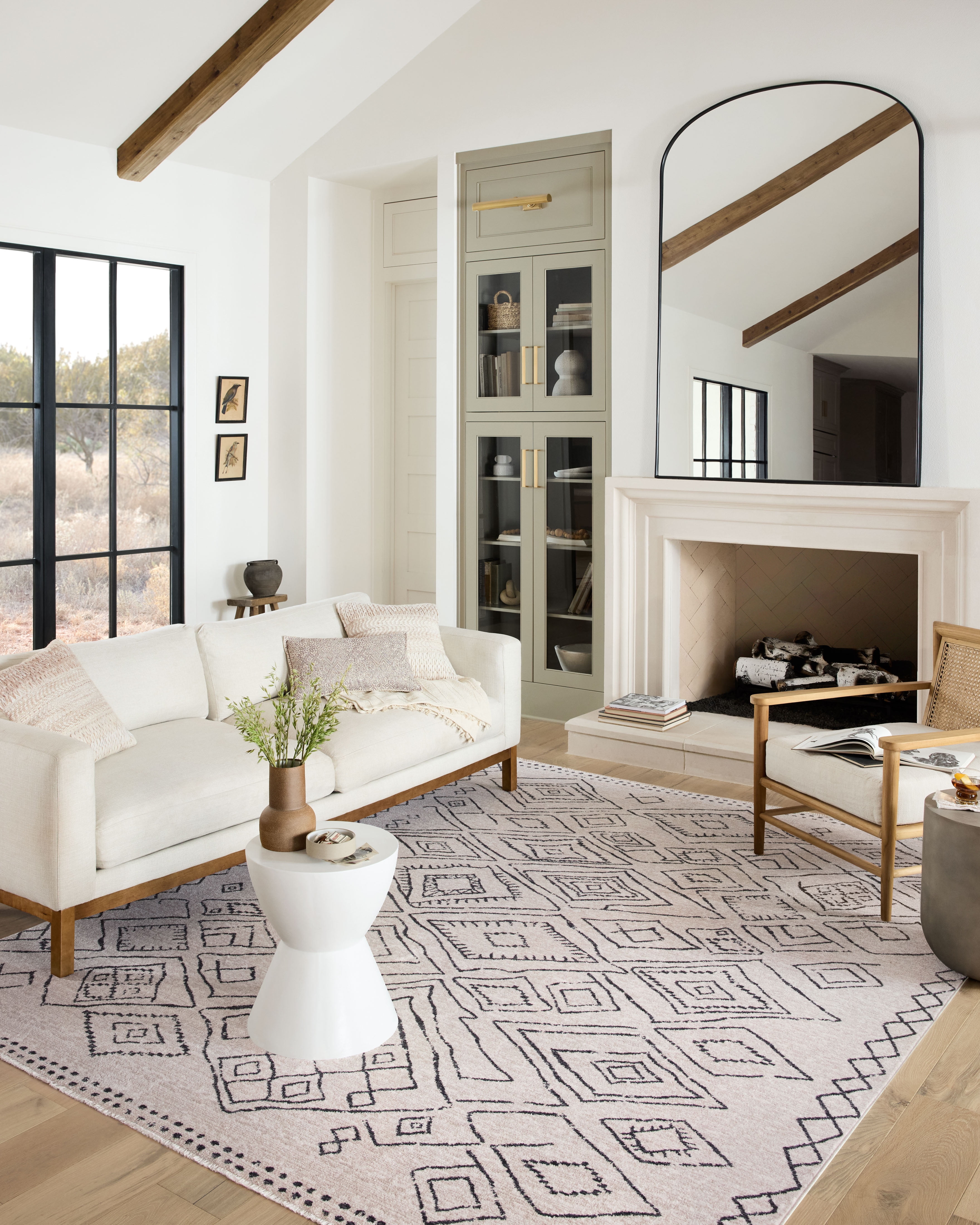 Black and Dove Grey Moroccan Runner Rug