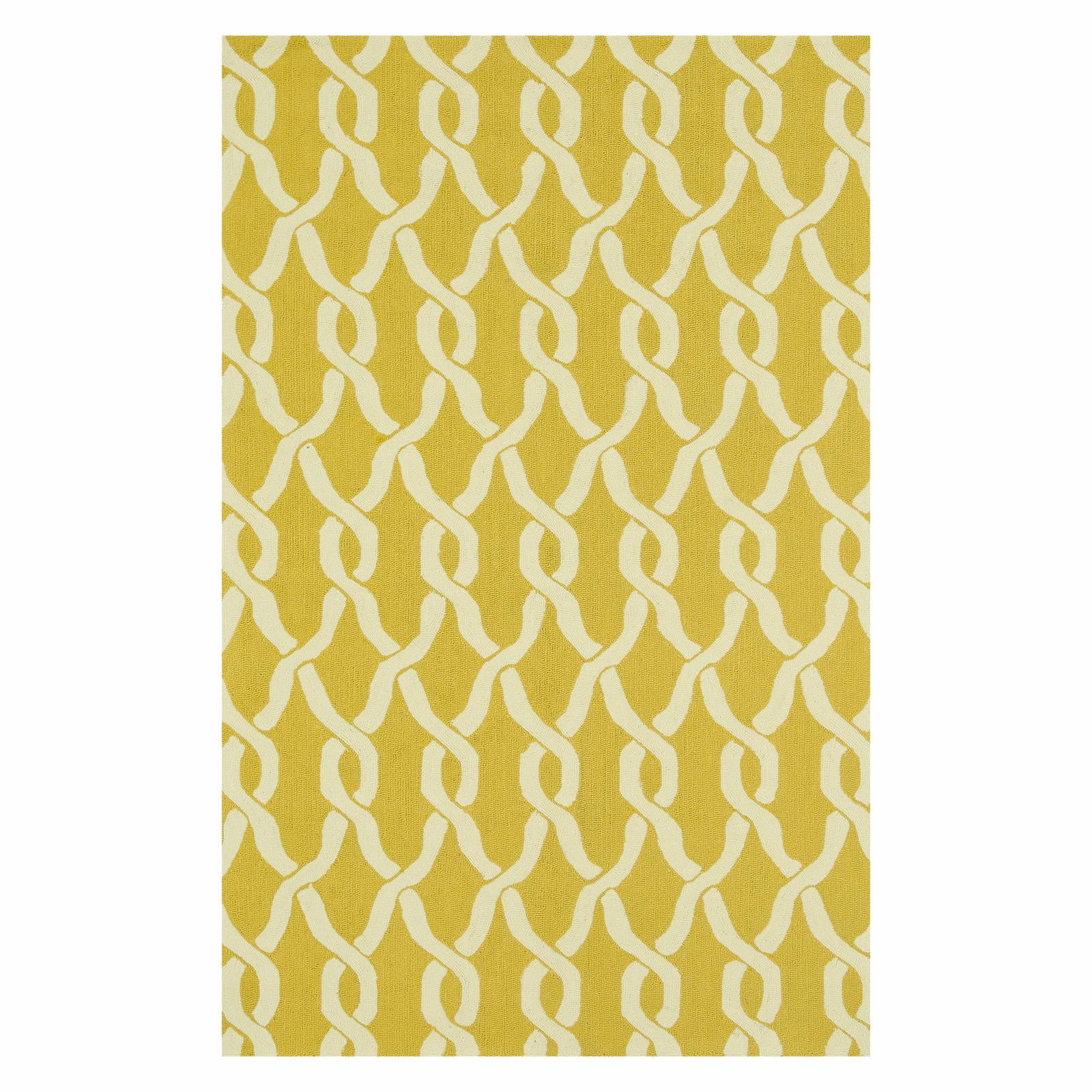 Loloi Venice Beach Indoor / Outdoor Area Rug Goldenrod / Ivory