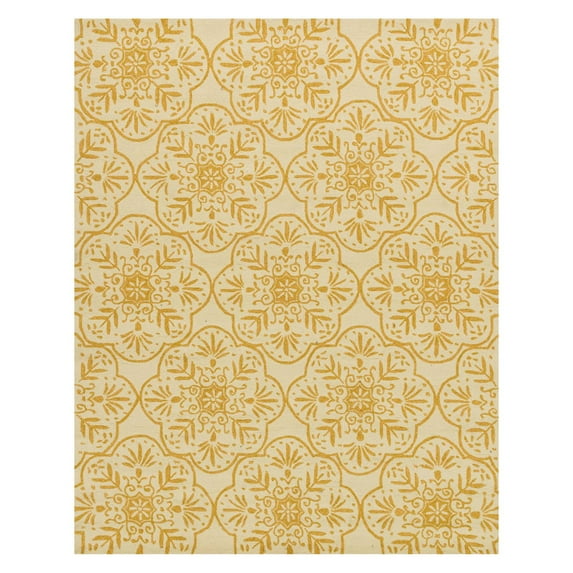 Loloi Venice Beach 3'6" x 5'6" Hand Hooked Rug in Ivory and Buttercup