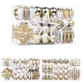 thumbnail image 1 of Lolsea 106ct Christmas Balls Ornaments Set, Colorful Plastic Shatterproof Decorative Baubles for Xmas Tree Decor, Gold & White, 1 of 8