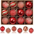 thumbnail image 1 of Lolsea 12ct Christmas Ball Ornaments, 3.15 inch Shatterproof Xmas Tree Decorations, Plastic Baubles for Holiday, Party, Wedding, or Home Decor, Red & Gold (80mm), 1 of 8