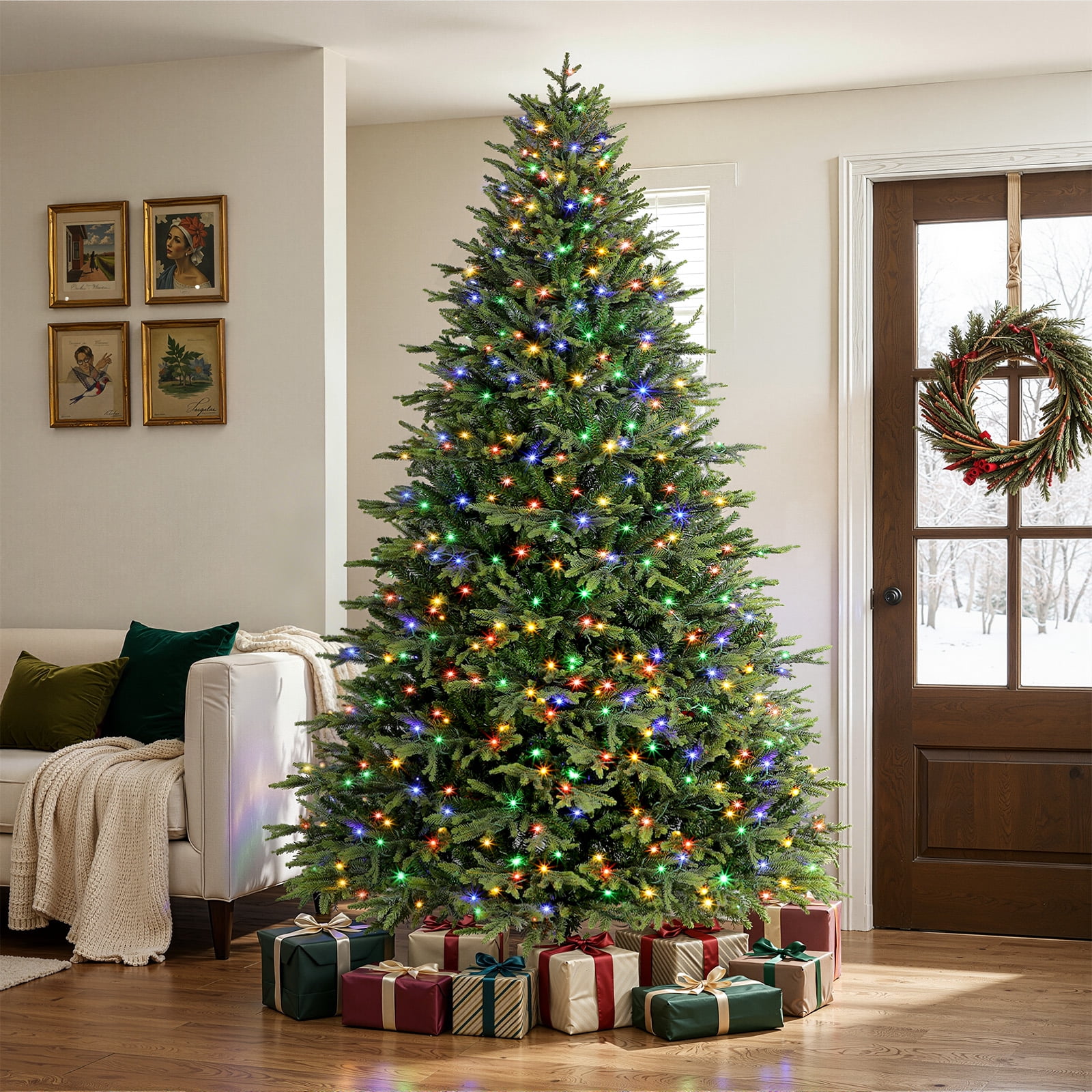 Lolsea 7.5ft Prelit Artificial Balsam Fir Christmas Tree with Lifelike ...