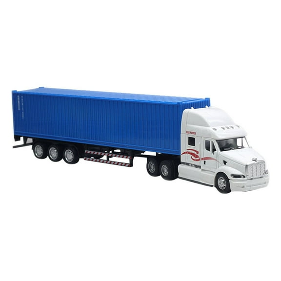 Lolynie 1:48 Scale Alloy Container Truck - Heavy Hauler Model With Sound & Lights, Diecast Collectible Vehicle