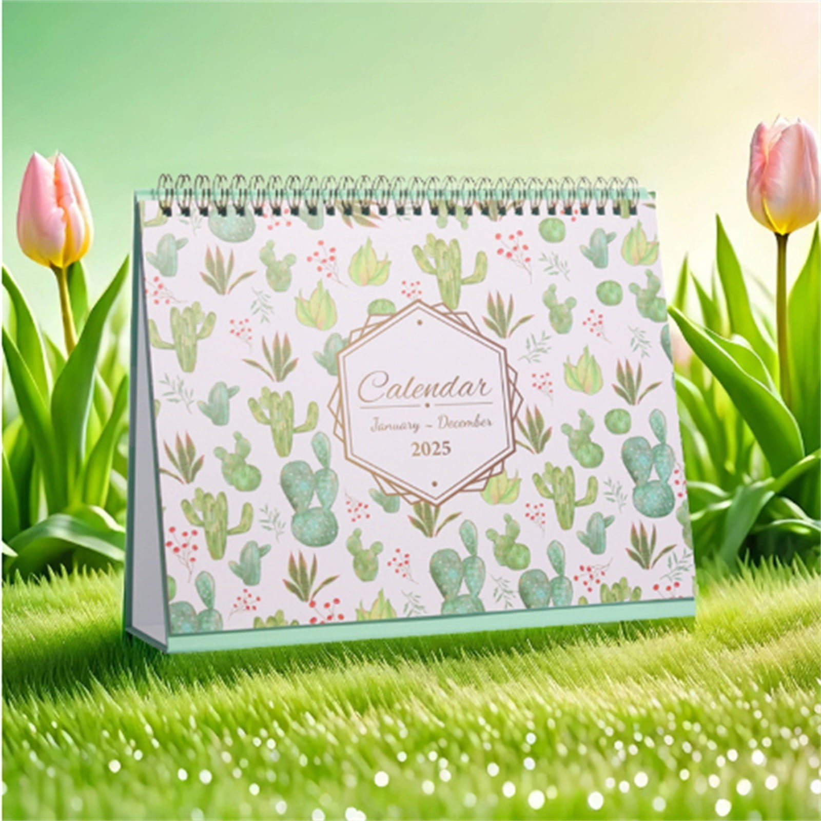 Lolynie 2025 Desk Calendar Small Standing Flip Calendar With Monthly