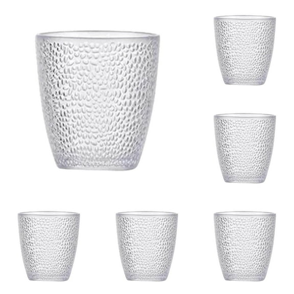 Lolynie Acrylic Drinking Glasses, 5Pcs Reusable Tumblers Drinkware Unbreakable Water Glasses Cup Stackable & Dishwasher Safe For Home Outdoors Restaurant, Transparent