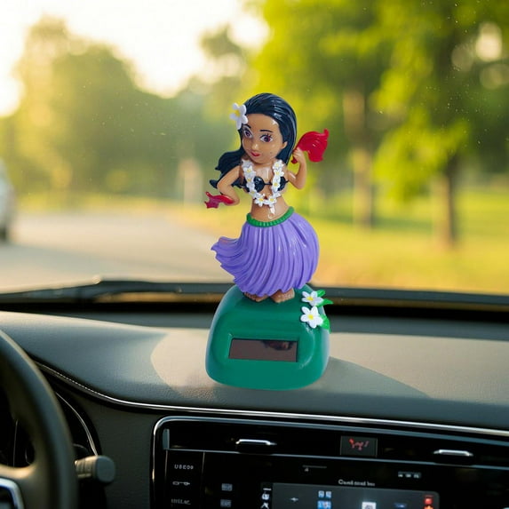 Lolynie Car Dashboard Bobble Head Decoration Hawaiian Hula Dancer Girl Ornament Solar Powered Dancing Toy Car Interior Doll Ornament Ornament For Car Office Desk Home Decor