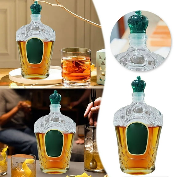 Lolynie Empty Glass Liquor Bottles With Lids - Clear Alcohol Bottles For Diy Infusions, Crafting, Homemade Vanilla Extract & Olive Oil