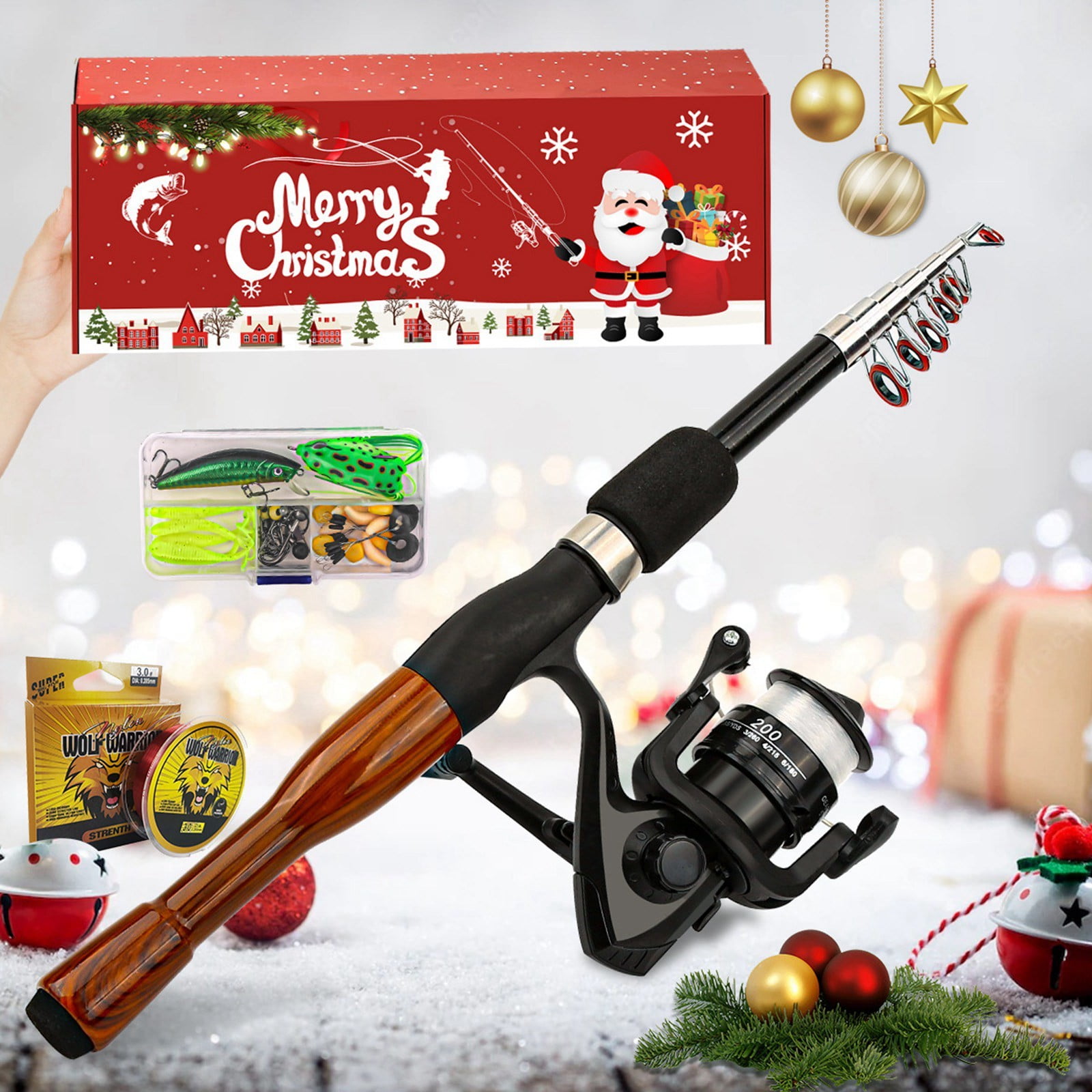 Lolynie Fishing Combo Rod Kit With Set Outdoor Angling Gear For Pro