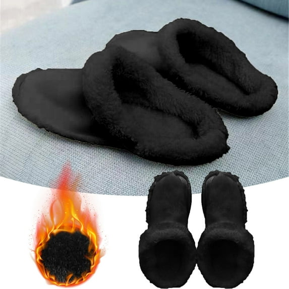 Lolynie Insoles For Clogs Replacement Winter Insert Shoe Liners Sole Soft Warm Removable Furry Liners Slippers Shoe Inner For Outdoor Indoor