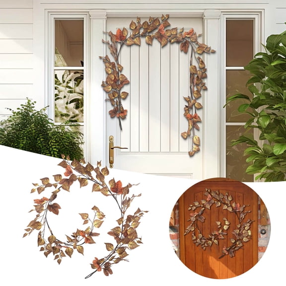 Lolynie Late Autumn Maple Leaf Vine - Fall Themed Hanging Vine For Thanksgiving Home Mantle Wall Door Seasonal Decoration