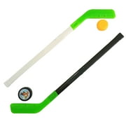 Lolynie Mini Hockey Flex Stick And Ball Set - Play Knee Hockey Anytime, Anywhere - Kids Hockey Set - Includes 2 Mini Sticks And 2 Foam Balls