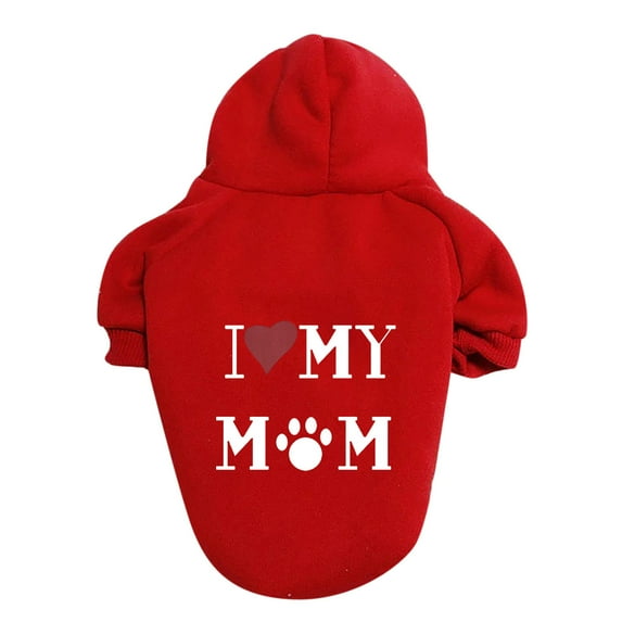 Lolynie Pet Dog Clothes Pet Dog Clothes I Love My Mom Hoodies Soft Brushed Dog Clothes Dog Hoodie Sweatshirt Dog Sweaters For Teacup Terrier Rabbit Baby Dogs