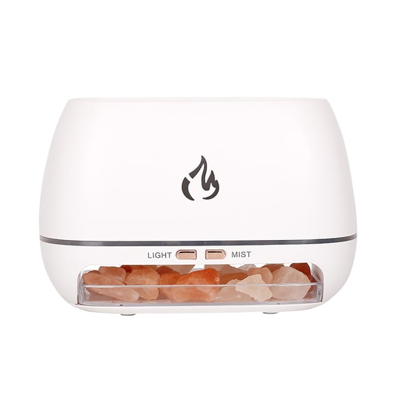 Lolynie Stone Flame Humidifier | Wood Grain Aromatherapy Diffuser | Portable Oil Mist
