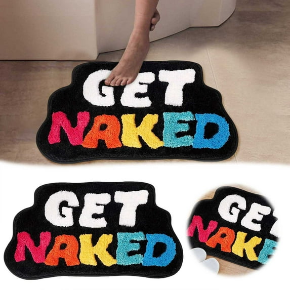 Lolynie Text Imitation Bathroom Floor Mat - Water Absorbing Entrance Hall Rug, Easy Clean Doormat