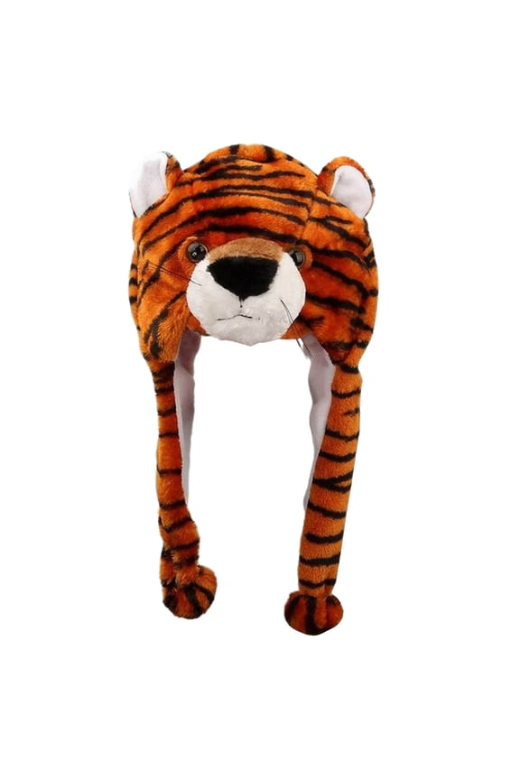 Tiger Cute Plush Animal Winter Ski Hat Beanie Aviator Style Winter (Short)