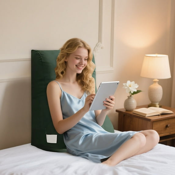 Lolynie Triangle Backrest | Headboard Cushion With Firm Support | Bedroom Sitting Pillow