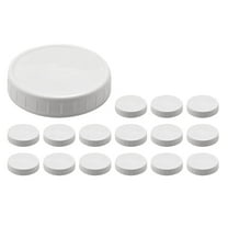 Lolynie Wide Mouth Jar Lids Plastic Canning Storage Lids Leak Proof And Scratch 86Mm 16Pc White
