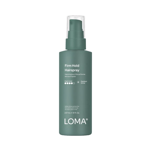 LOMA Firm Hold Finishing Hairspray for All Hair Types, Non-Aerosol, Raspberry Scent, 8 fl oz