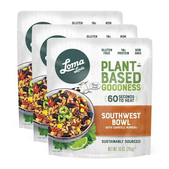 Loma Linda - Heat & Eat Southwest Chipotle Bowl (10 oz.) (Pack of 3) - Vegan