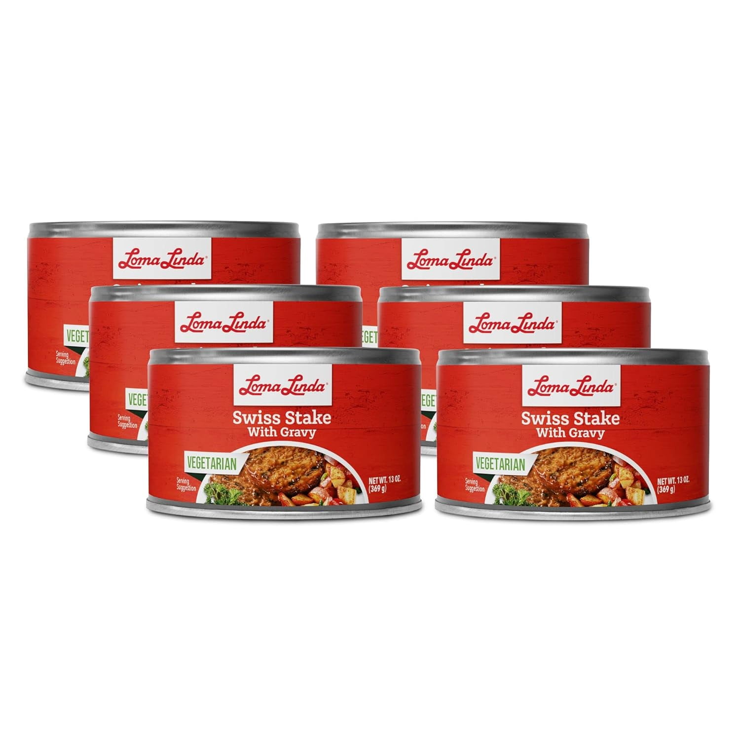 Loma Linda - Plant Based - Swiss Stake with Gravy (13 oz.) (Pack of 6) - Vegetarian