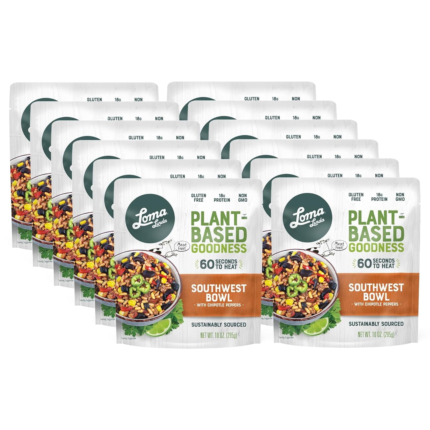 Loma Linda Chipotle Bowl - Plant-Based Protein (10 oz.) (Pack of 12) - Vegan