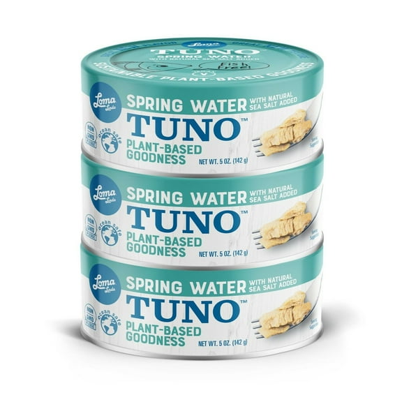Loma Linda Tuno - Plant-Based - Spring Water (5 oz.) (Pack of 3) - Meatless Tuna, Ocean Safe, Omega 3, Seafood Alternative