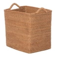 thumbnail image 1 of Loma Rectangular Decorative Rattan Storage Basket with Ear Handles, Small, 1 of 23