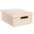 thumbnail image 1 of Loma Rectangular Rattan Storage Box and Decorative Shelf Storage Basket with Lid, 1 of 25