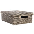 thumbnail image 1 of Loma Rectangular Rattan Storage Box and Decorative Shelf Storage Basket with Lid, 1 of 25