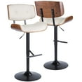 thumbnail image 1 of Lombardi Mid-Century Modern Adjustable Barstool in Walnut with Cream Faux Leather by LumiSource, 1 of 8
