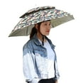 thumbnail image 1 of Lomubue 1 Set Umbrella Hat Hands Free Folding Anti UV Rainproof Double-Layer Sun Rainy Day Fishing Tea Picking Umbrella Hat Outdoor Supply, 1 of 10