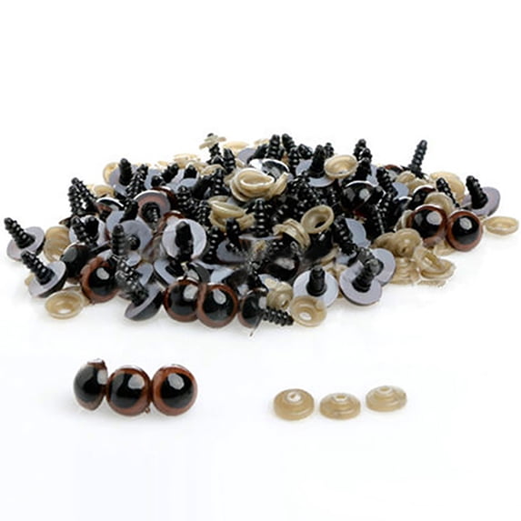 Lomubue 100 Pcs 8-20mm Plastic Safety Eyes for Teddy Bear Doll Animal Puppet Craft DIY