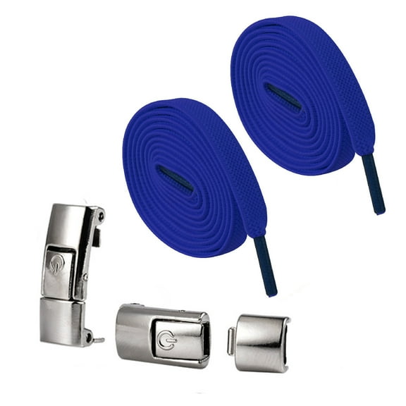 Lomubue 2Pcs No Tie Shoelaces Heavy Duty Quick Release Press Lock Lazy Shoe Lace with Metal Lock Buckle for Kids Adults Elderly