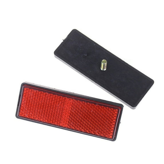 Lomubue 2Pcs Rectangle Round Car Motorcycle Bike Caravan Lorry Screw On Safety Reflector