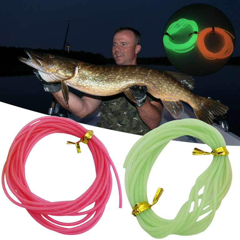 Lomubue 2m Fishing Luminous Tube Flexible Wear-resistant Glow in Dark Anti  Knot Multi-use Fishing Green/Pink Night Fishing Soft Silicone Tube Fishing