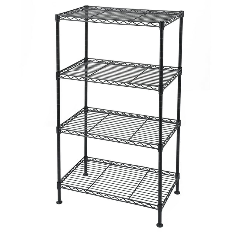 Rubbermaid Freestanding 4-Tier Multipurpose Wire Shelving Unit, Satin