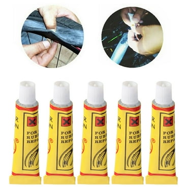 Lomubue 5Pcs Bike Bicycle Tire Inner Tube Patches Glue Rubber Puncture Repair Tools