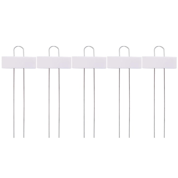 Lomubue 5Pcs/Set Plant Marker Long T-shaped Sharp Tip Weather-resistant Iron Metal Fruit Vegetable Garden Stake Plant Tag Greenhouse Supplies