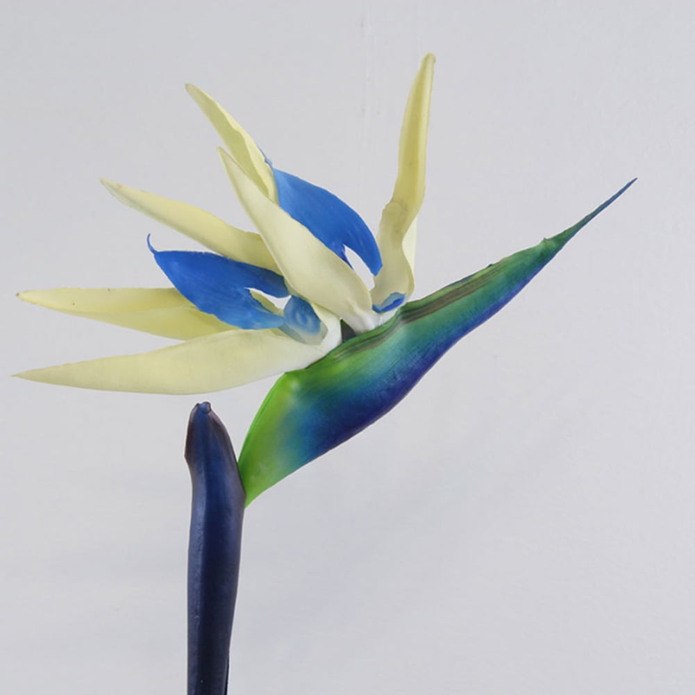 Lomubue Artificial Flower Bird Of Paradise Fake Plant Silk Strelitzia Reginae Home Decor, White