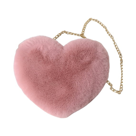 Lomubue Crossbody Bag Solid Color All-Matched Heart Shape Zippered Closure Handbag for Women