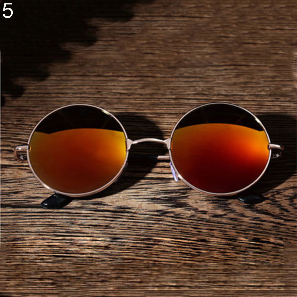 Lomubue Men\'s Women\'s Round Mirror Protection Sunglasses Lens Eyewear Glasses Outdoor UV