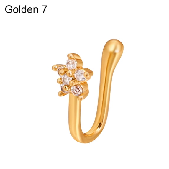Lomubue Nose Cuffs Charming Trendy Non Piercing Easy to Wear Women Nose Rings Hoop for Party