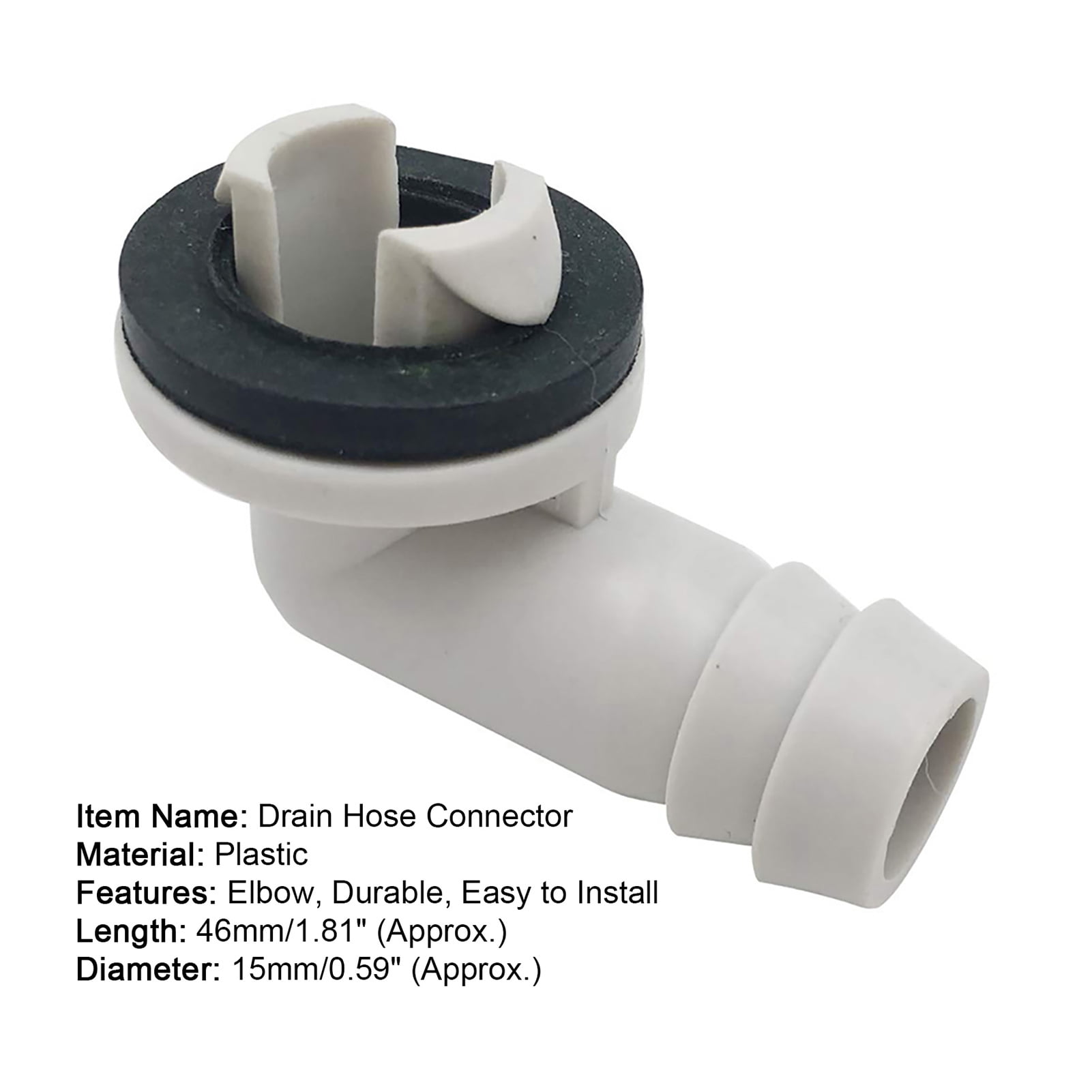 Lomubue Plastic Air Conditioner AC Drain Hose Connector Elbow Fitting