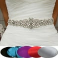 Lomubue Rhinestone Bridal Sash Waist Belt with Satin Ribbon for Wedding ...