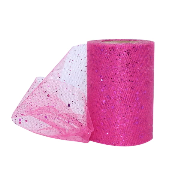 Lomubue Tulle Spool Glitter DIY Creation Lightweight Sequin Tulle Roll for Halloween